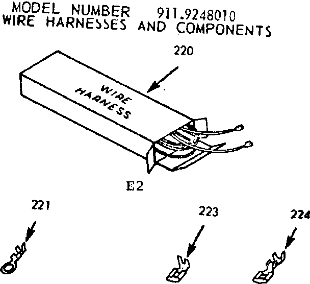 Kenmore 9119248010 wire harness and components diagram