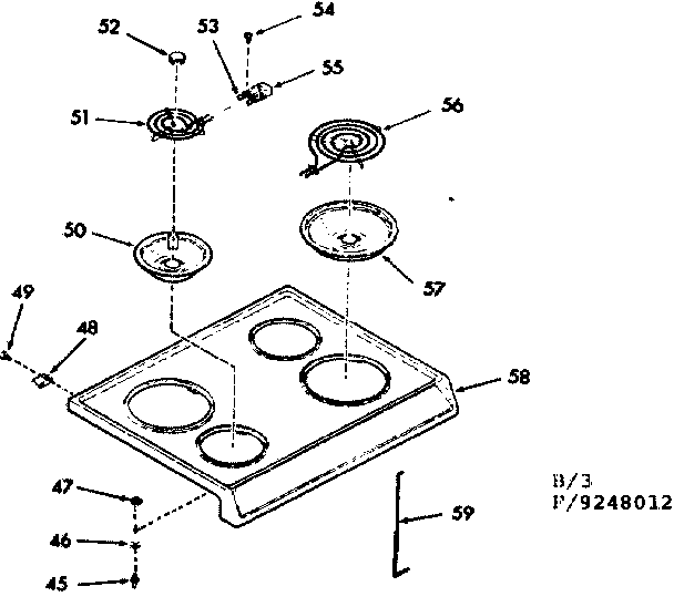 Kenmore 9119248012 main top section diagram