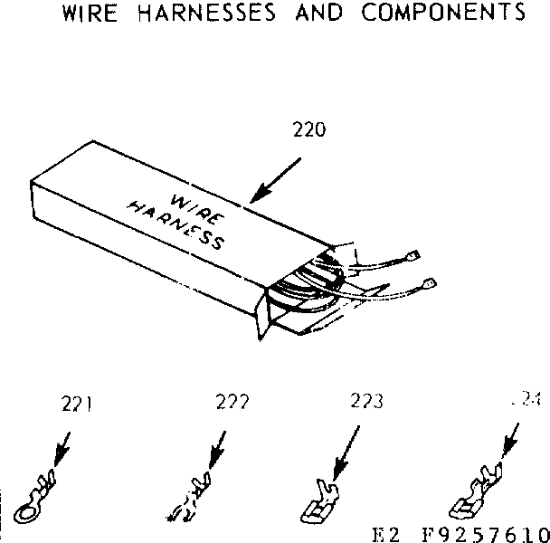 Kenmore 9119257660 wire harnesses and components diagram