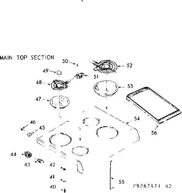 Kenmore 9119277411 main top section diagram