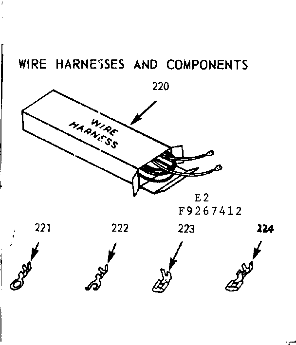 Kenmore 9119277422 wire harnesses and components diagram
