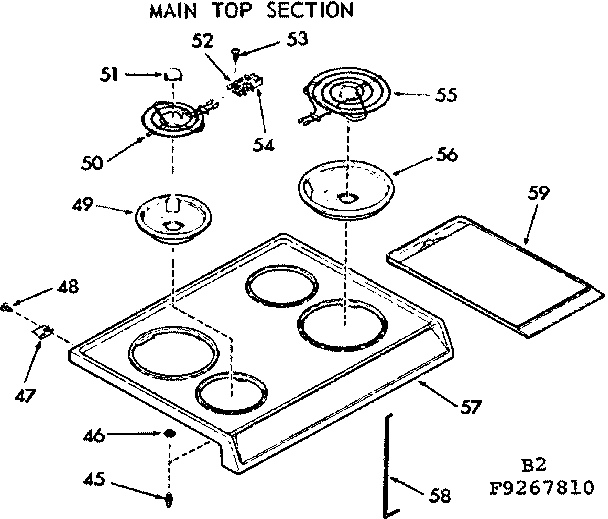 Kenmore 9119267910 main top section diagram