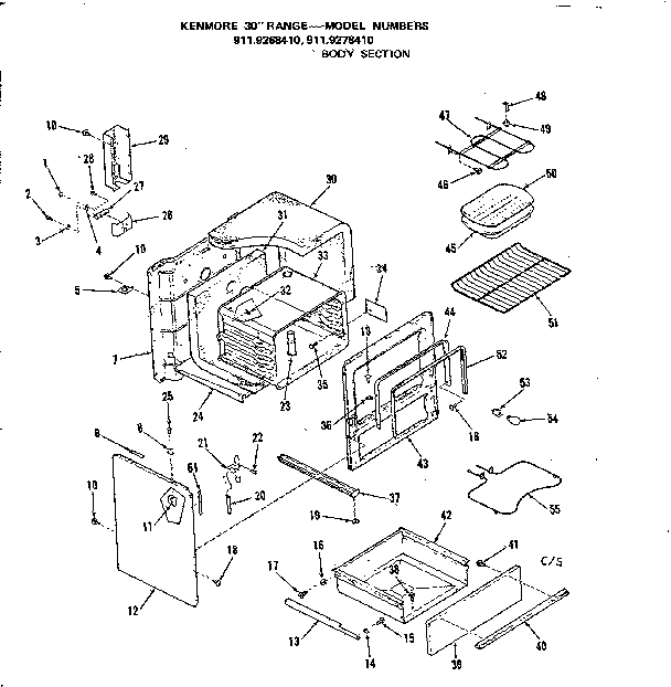Kenmore 9119268410 body section diagram