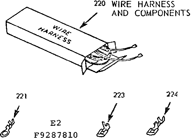 Kenmore 9119287810 wire harness and components diagram