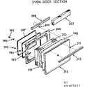 Kenmore 9119307812 oven door section diagram