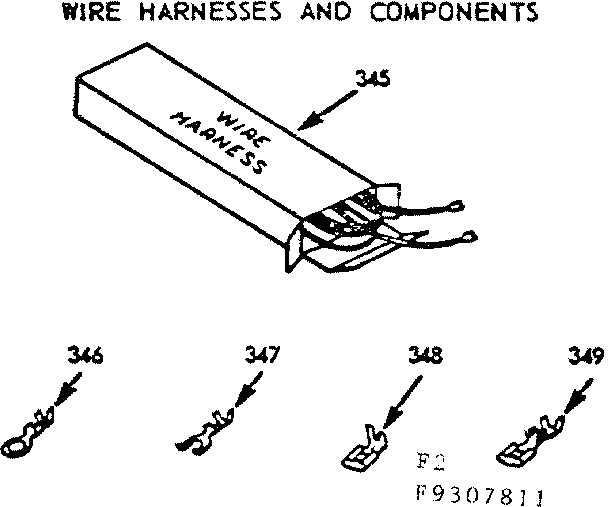 Kenmore 9119307812 wire harnesses and components diagram
