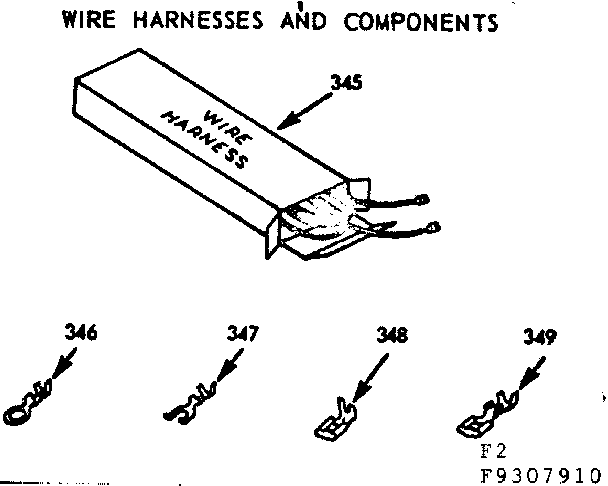 Kenmore 9119307910 wire harnesses and components diagram