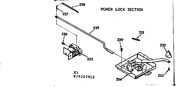 Kenmore 9119307912 power lock section diagram