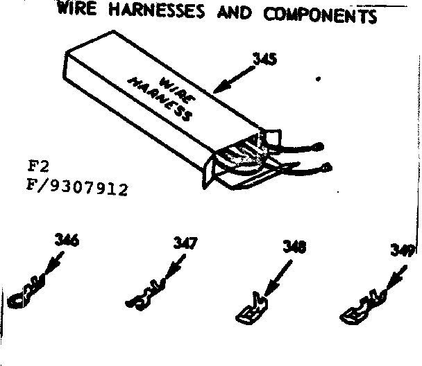 Kenmore 9119307912 wire harnesses and components diagram