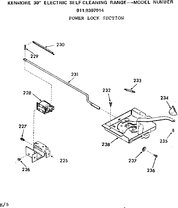 Kenmore 9119307914 power lock section diagram