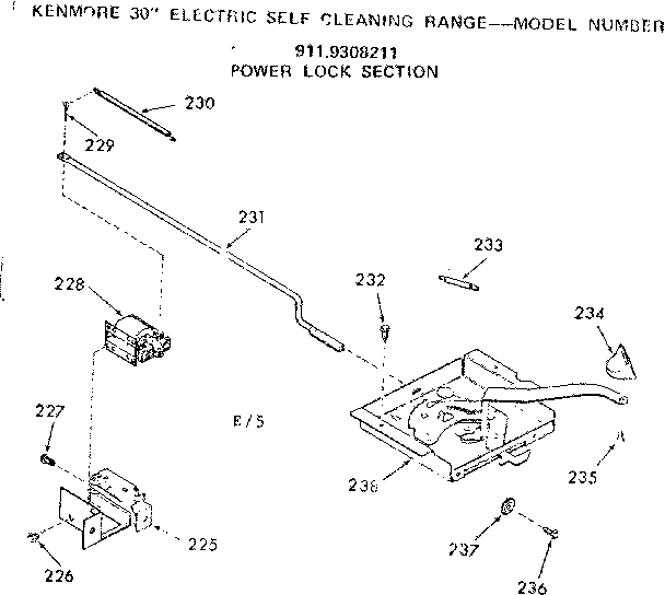 Kenmore 9119308211 power lock section diagram