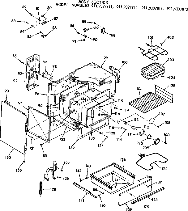 Kenmore 9119327812 body section diagram