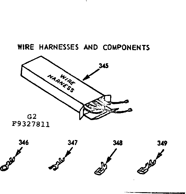 Kenmore 9119327812 wire harnesses and components diagram