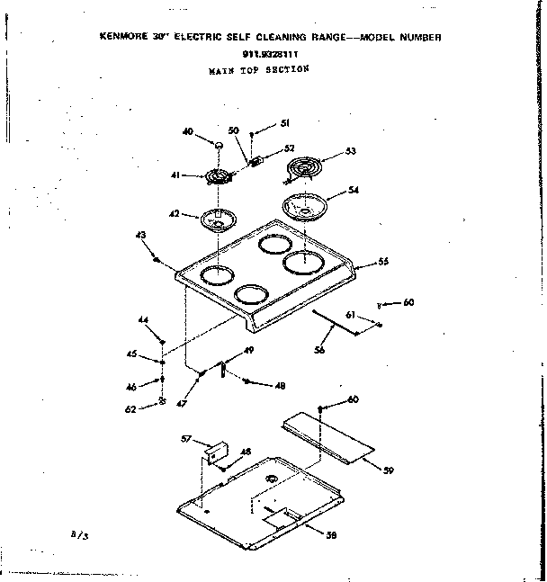 Kenmore 9119328111 main top section diagram