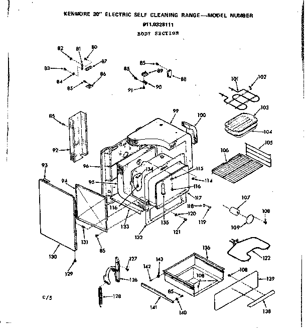 Kenmore 9119328111 body section diagram