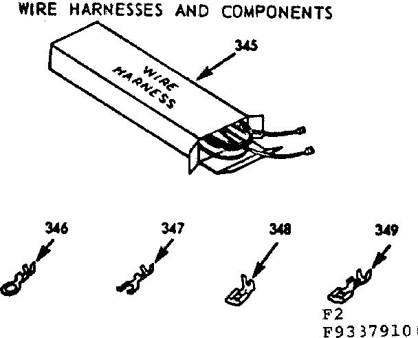 Kenmore 9119337910 wire harnesses and components diagram