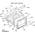 Kenmore 9119338110 oven door section diagram