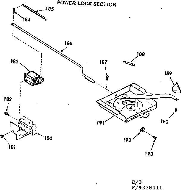 Kenmore 9119338111 power locksection diagram