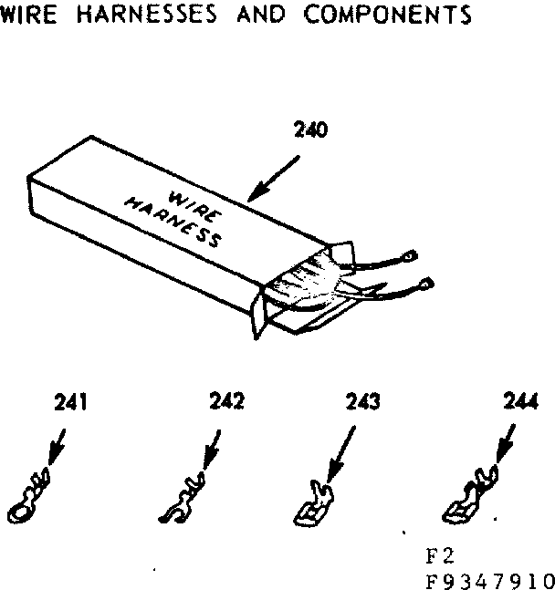 Kenmore 9119347910 wire harnesses and components diagram