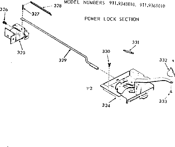 Kenmore 9119368010 power lock section diagram