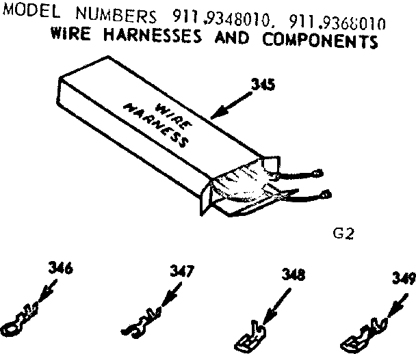 Kenmore 9119368010 wire harnesses and components diagram
