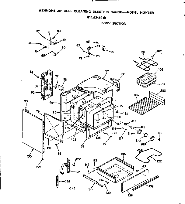 Kenmore 9119348210 body section diagram