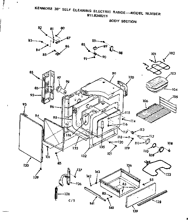 Kenmore 9119348211 body section diagram