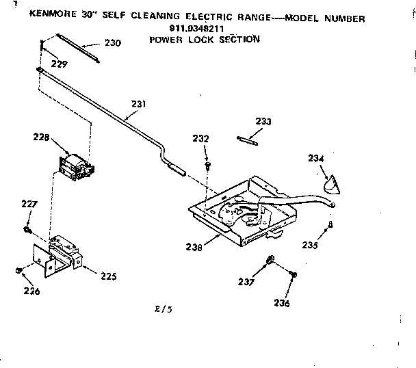 Kenmore 9119348211 power lock section diagram