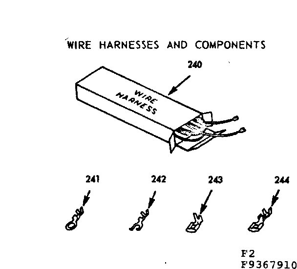 Kenmore 9119367910 wire harnesses and components diagram
