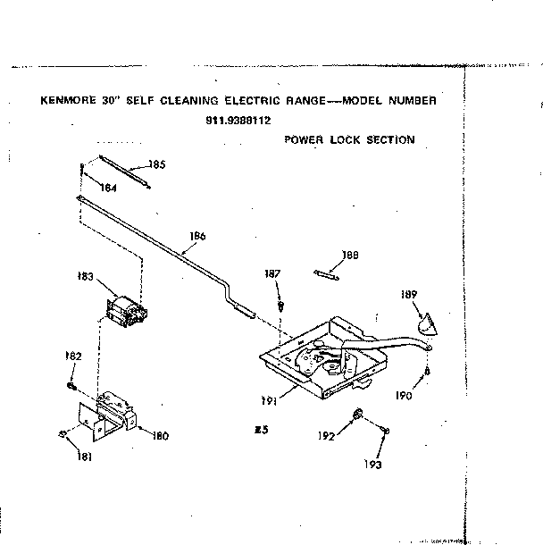Kenmore 9119388112 power lock section diagram