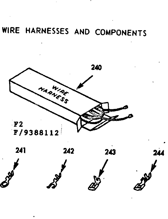 Kenmore 9119388112 wire harnesses and components diagram