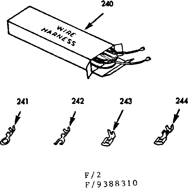 Kenmore 9119388310 wire harnesses and components diagram