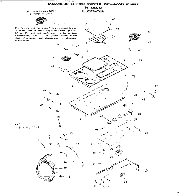 Kenmore 9174368212 cooktop diagram