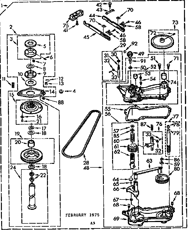 Kenmore 1107346042E gearcase/transmission diagram