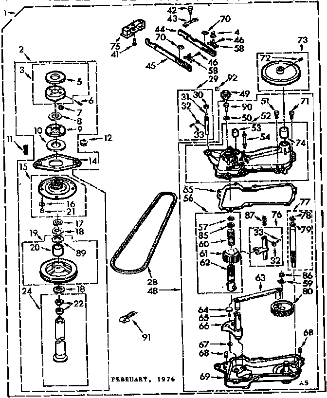 Kenmore 11074414200 gearcase/transmission diagram