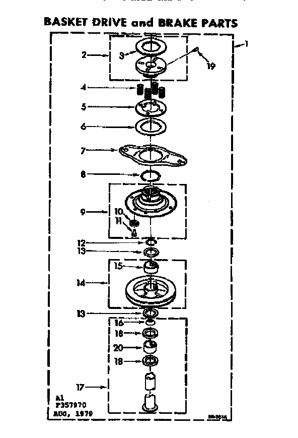 Kenmore 11072970810 brake and clutch diagram
