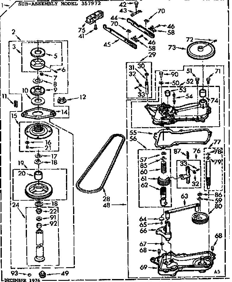 Kenmore 11072993600 gearcase/transmission diagram