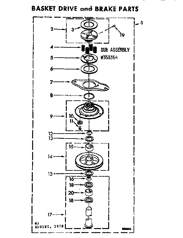 Whirlpool LA5705XKW0 brake and clutch diagram