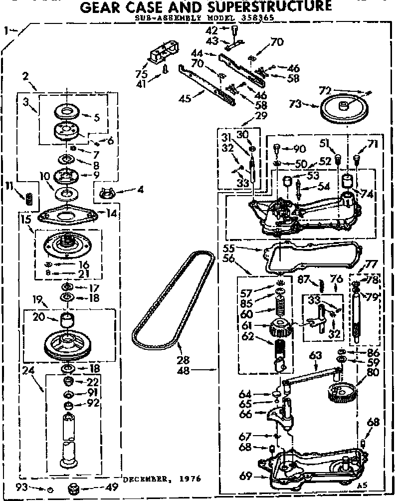 Kenmore 11073885110 gearcase/transmission diagram