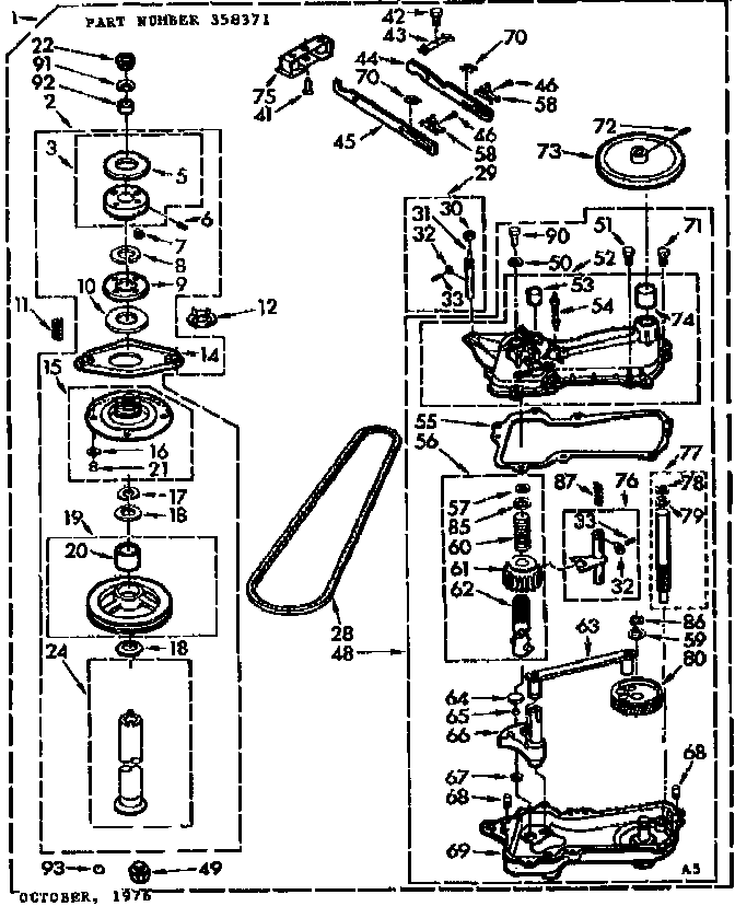 Kenmore 11072785300 gearcase/transmission diagram
