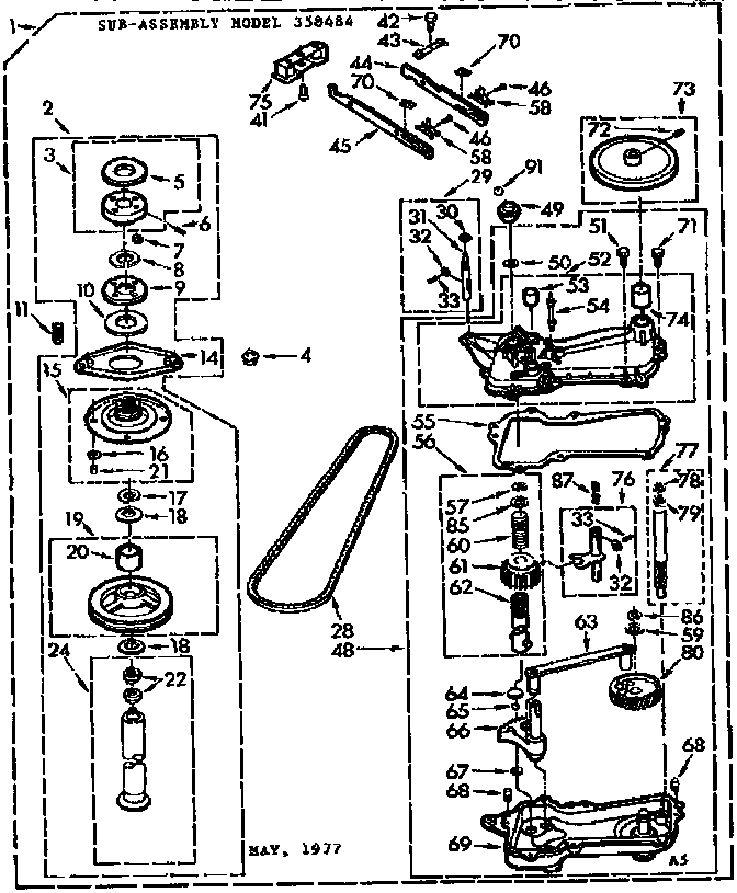 Kenmore 11073784420 gearcase/transmission diagram
