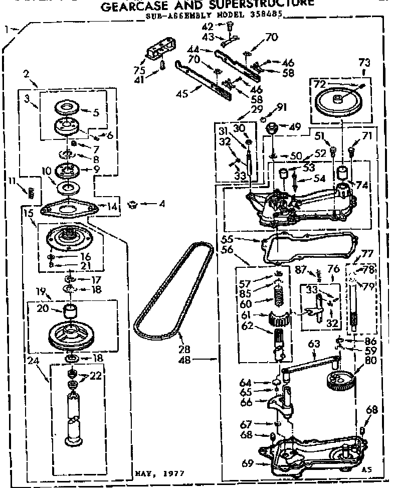 Kenmore 11071990600 gearcase diagram