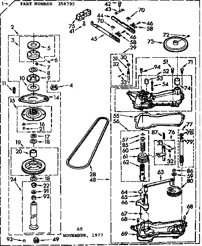Kenmore 11072785300 gearcase/transmission diagram