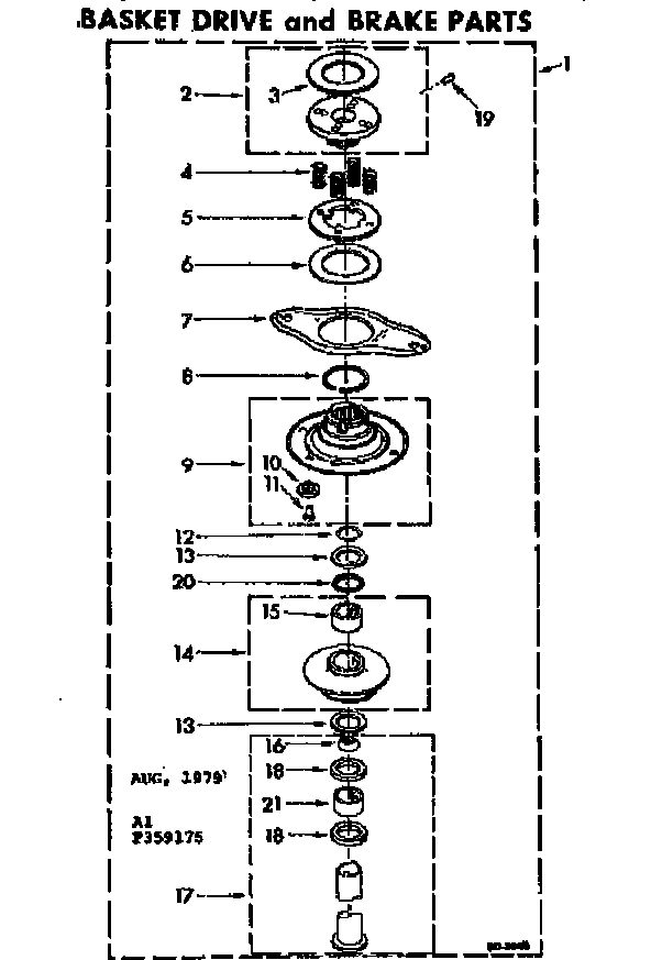 Kenmore 11084416610 brake and clutch diagram