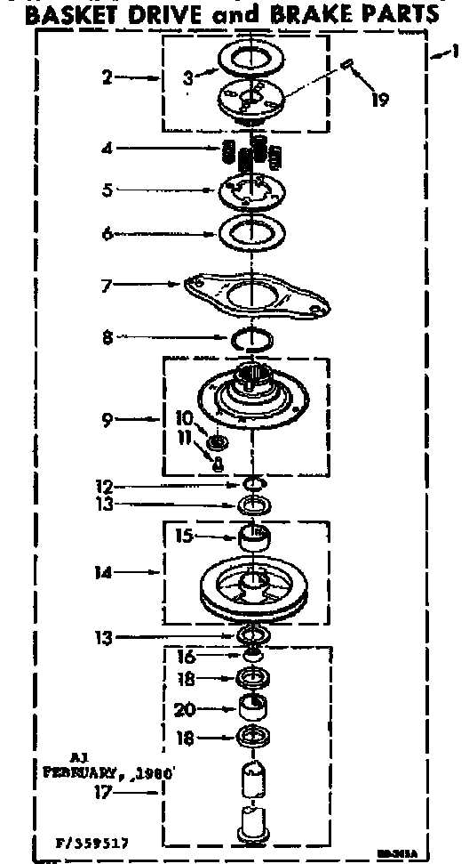 Kenmore 11081080410 brake and clutch diagram