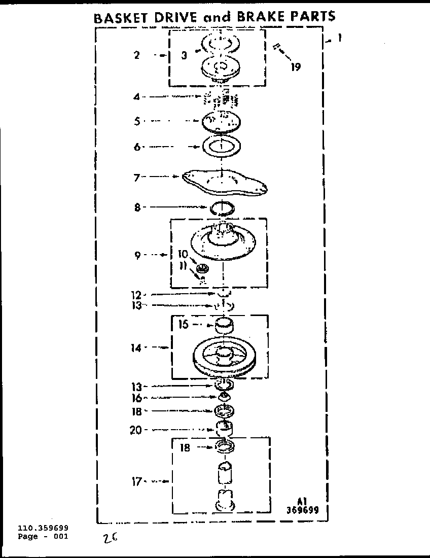 Kenmore 11083194840 brake and clutch diagram