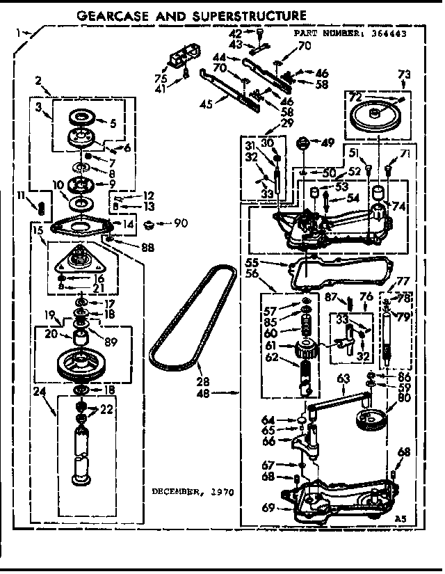 Kenmore 1106804252 gearcase/transmission diagram