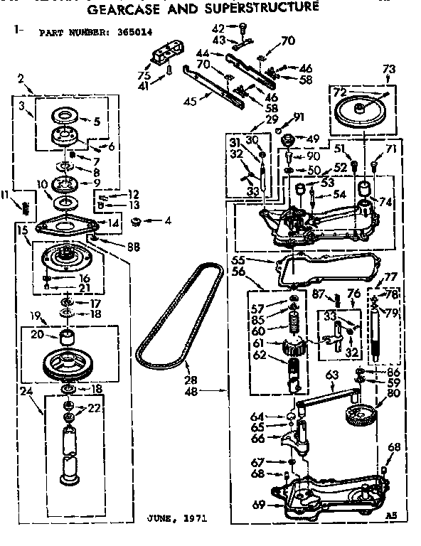 Kenmore 1107205900 gearcase/transmission diagram