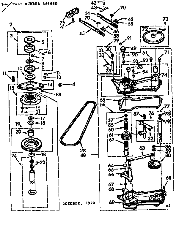 Kenmore 11072660200 gearcase/transmission diagram