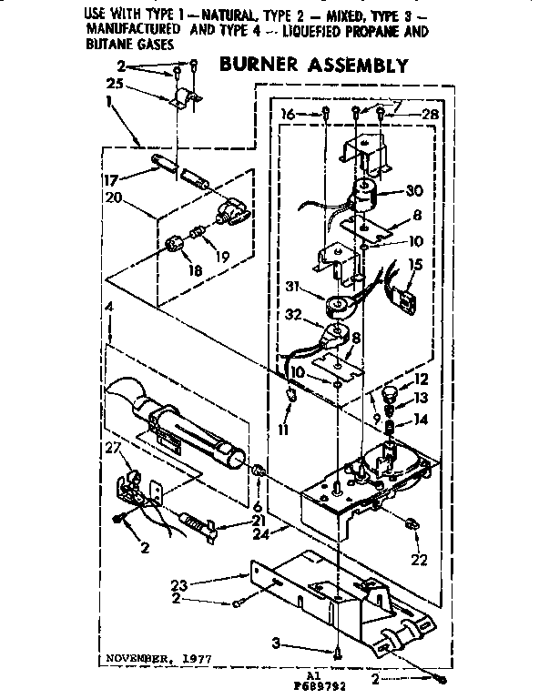 Kenmore 110689792 burner assembly diagram